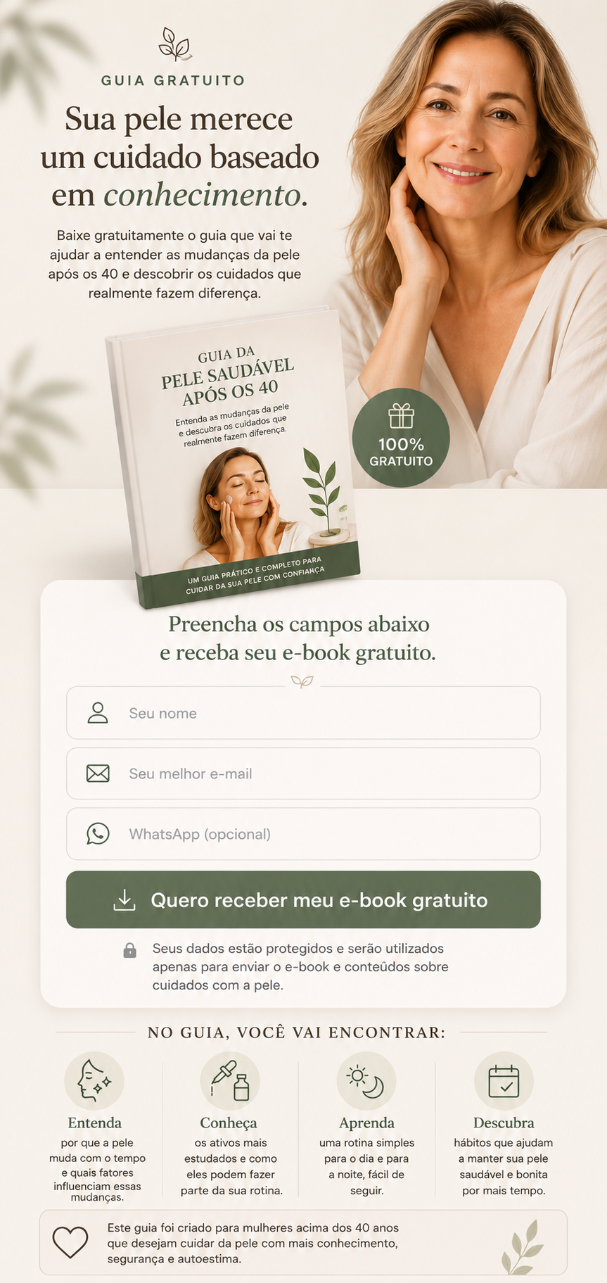 Guia gratuito: Pele Saudável Após os 40